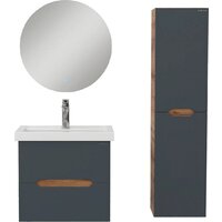  Onika Шкаф-полупенал для ванной Айленд 30 403087 (графит/дуб крафт золотой) - Превью изображения №6 — Интернет-магазин ПроЗаказ