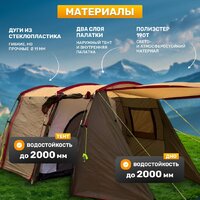 Кемпинговая палатка Sundays ZC-TT105-4 (серебристый/коричневый край) - Превью изображения №2 — Интернет-магазин ПроЗаказ