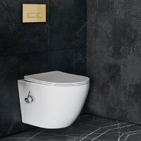 Унитаз подвесной Roxen Antares Bidet в комплекте с инсталляцией StounFix Dual Fresh 6 в 1 968099 (кнопка: брашированное золото) - Превью изображения №7 — Интернет-магазин ПроЗаказ