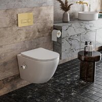 Унитаз подвесной Roxen Antares Bidet в комплекте с инсталляцией StounFix Dual Fresh 6 в 1 968099 (кнопка: брашированное золото) - Превью изображения №8 — Интернет-магазин ПроЗаказ