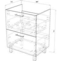  Garda Тумба под умывальник Verona 19.38.700.PVC (белый глянец) - Превью изображения №3 — Интернет-магазин ПроЗаказ