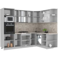 Готовая кухня Интерлиния Мила Лайт 1.68x2.6 правая (белый платинум/бетон/бискайская сосна) - Превью изображения №2 — Интернет-магазин ПроЗаказ