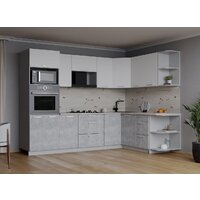 Готовая кухня Интерлиния Мила Лайт 1.68x2.6 правая (белый платинум/бетон/бискайская сосна) - Превью изображения №5 — Интернет-магазин ПроЗаказ