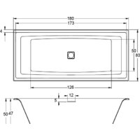Ванна Riho Still Square 180x80 BR01005 (с ножками) - Превью изображения №2 — Интернет-магазин ПроЗаказ