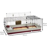 Клетка Ferplast Krolik 140 (красный) 57072470 - Превью изображения №2 — Интернет-магазин ПроЗаказ