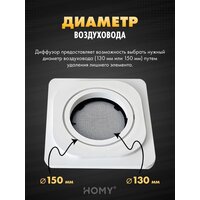 Вентиляционная решетка HOMY AIR квадратный AS125WR 20x20 (белая) - Превью изображения №4 — Интернет-магазин ПроЗаказ