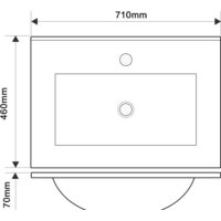  ЗОВ Тумба с умывальником Дион 70 D70LWP0M9003MKV5-OL70 (белый матовый) - Превью изображения №6 — Интернет-магазин ПроЗаказ