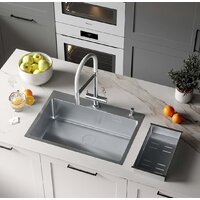 Кухонная мойка Roxen Simple 560220-70 сатин (с коландером и дозатором) - Превью изображения №2 — Интернет-магазин ПроЗаказ