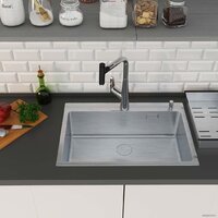 Кухонная мойка Roxen Simple 560220-70 сатин (с коландером и дозатором) - Превью изображения №3 — Интернет-магазин ПроЗаказ