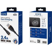Кабель EOFE AL21 USB Type-A - Lightning (1 м, черный) - Превью изображения №3 — Интернет-магазин ПроЗаказ
