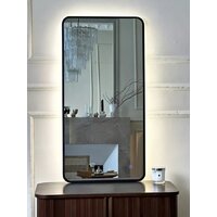 Зеркало с подсветкой  EMZE Smartphone 50x100 LED.UV.SMART.50.100.CHE (черный) - Превью изображения №2 — Интернет-магазин ПроЗаказ