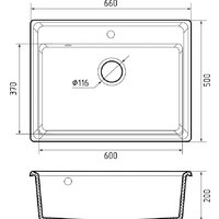 Кухонная мойка GranFest GF-LV-660 (графит) - Превью изображения №3 — Интернет-магазин ПроЗаказ