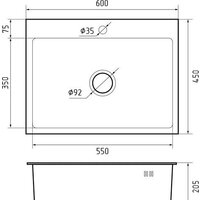 Кухонная мойка GranFest Metal нержавеющая сталь AISI 304 PVD GF-6045 Графит (с сифоном) - Превью изображения №4 — Интернет-магазин ПроЗаказ