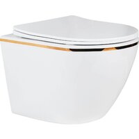 Унитаз подвесной Roxen Antares Gold в комплекте с инсталляцией StounFix Dual Fresh 6 в 1 968092 (кнопка: золото глянцевое ) - Превью изображения №5 — Интернет-магазин ПроЗаказ