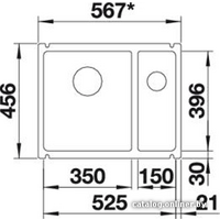Кухонная мойка Blanco Subline 350/150-U (глянцевый белый) 514522 - Превью изображения №2 — Интернет-магазин ПроЗаказ