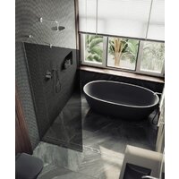 Душевая стенка MaybahGlass 195x79 MGD-698-5у (графитовое стекло/хром матовый) - Превью изображения №4 — Интернет-магазин ПроЗаказ