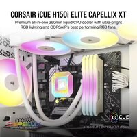 Система жидкостного охлаждения для процессора Corsair iCUE H150i Elite Capellix XT White CW-9060073-WW - Превью изображения №8 — Интернет-магазин ПроЗаказ