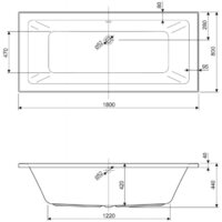 Ванна Cezares Plane Mini 180x80 - Превью изображения №3 — Интернет-магазин ПроЗаказ