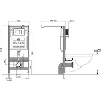 Унитаз подвесной Roxen Porto в комплекте с инсталляцией StounFix Dual Fresh 6 в 1 966662 (кнопка: бежевый) - Превью изображения №9 — Интернет-магазин ПроЗаказ
