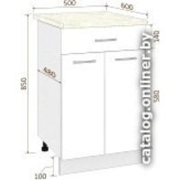 Шкаф напольный Кортекс-мебель Корнелия Лира НШ50р1ш (оникс/марсель) - Превью изображения №6 — Интернет-магазин ПроЗаказ