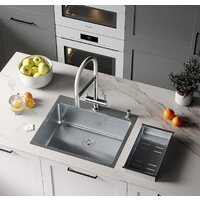 Кухонная мойка Roxen Simple 560220-50 сатин (с коландером и дозатором) - Превью изображения №2 — Интернет-магазин ПроЗаказ