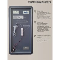 Зеркало с подсветкой  EMZE Smartphone 50x100 LED.UV.SMART.50.100.BEL (белый с УФ-окантовкой и подсветкой) - Превью изображения №8 — Интернет-магазин ПроЗаказ