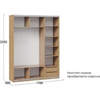Шкаф-купе Трия Оскар Хилтон Т2 1800 271096 (ручка белая/дуб крафт золотой/белый матовый) - Превью изображения №6 — Интернет-магазин ПроЗаказ