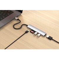 Док-станция Satechi 6-in-1 USB-C Slim Multiport Adapter ST-P6SS (серебристый) - Превью изображения №5 — Интернет-магазин ПроЗаказ