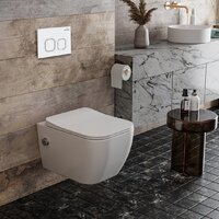 Унитаз подвесной Roxen Cube Bidet в комплекте с инсталляцией StounFix Dual Fresh 6 в 1 542448 (кнопка: белый глянец) - Превью изображения №11 — Интернет-магазин ПроЗаказ