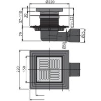 Трап/канал Alcaplast APV3444 - Превью изображения №2 — Интернет-магазин ПроЗаказ