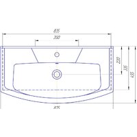 Умывальник Kirovit Элеганс 850 - Превью изображения №2 — Интернет-магазин ПроЗаказ