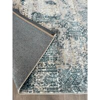 Ковер для жилой комнаты Radjab Carpet Бьянка Прямоугольник D057A 7568RK-B (2.4x3.4, Cream Shirink/Blue Fdy) - Превью изображения №3 — Интернет-магазин ПроЗаказ