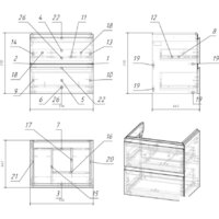  Cersanit Тумба Moduo 60 SZ-MOD-MO60/Wh под умывальник Moduo 60 - Превью изображения №4 — Интернет-магазин ПроЗаказ