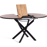 Кухонный стол TetChair Manzana 100x100+30x75 (дуб вотан/черный) - Превью изображения №3 — Интернет-магазин ПроЗаказ