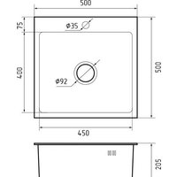 Кухонная мойка GranFest Metal нержавеющая сталь AISI 304 PVD GF-5050 Графит (с сифоном) - Превью изображения №4 — Интернет-магазин ПроЗаказ