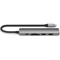 Док-станция Satechi 6-in-1 USB-C Slim Multiport Adapter ST-P6SM (серый) - Превью изображения №3 — Интернет-магазин ПроЗаказ