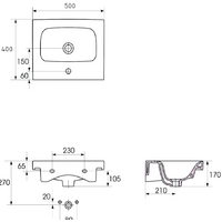 Умывальник Cersanit Moduo 50 UM-MOD50/1 - Превью изображения №4 — Интернет-магазин ПроЗаказ