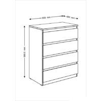 Комод Mio Tesoro Мальта 4 ящика 80x99 2.05.02.070.3 (дуб сонома) - Превью изображения №4 — Интернет-магазин ПроЗаказ