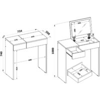 Туалетный столик с зеркалом Сокол СП-22 (дуб сонома) - Превью изображения №5 — Интернет-магазин ПроЗаказ