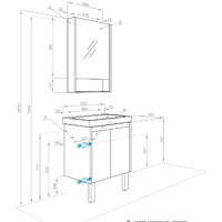  Акватон Тумба под умывальник Сканди Doors 55 1A278801SDB20 (белый/дуб верона) - Превью изображения №9 — Интернет-магазин ПроЗаказ