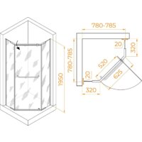 Душевой уголок RGW PA-081B 35088188-14 80x80 (черный/прозрачное стекло) - Превью изображения №2 — Интернет-магазин ПроЗаказ