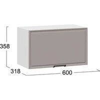 Шкаф навесной Трия Белладжио 1ВВ6Г с одной откидной дверью (белый/софт капучино) - Превью изображения №3 — Интернет-магазин ПроЗаказ
