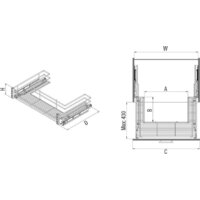 Корзина выдвижная Starax S-2354-A 90 (крепление на фасаде, антрацит) - Превью изображения №3 — Интернет-магазин ПроЗаказ