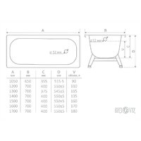 Ванна Antika 555206 (130x70) - Превью изображения №3 — Интернет-магазин ПроЗаказ