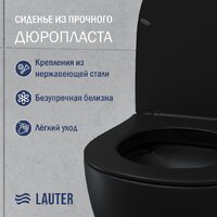 Унитаз подвесной Lauter Sulzdorf 21103001B+Solido 38811KF0 с кнопкой+панель 37131000 (прямоугольная, черный) - Превью изображения №3 — Интернет-магазин ПроЗаказ