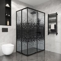 Душевой уголок Niagara Eco NG-1018-14QBLACK 100x80x190 (черный/стекло мозаика) - Превью изображения №3 — Интернет-магазин ПроЗаказ