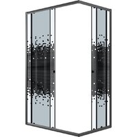Душевой уголок Niagara Eco NG-1018-14QBLACK 100x80x190 (черный/стекло мозаика) - Превью изображения №2 — Интернет-магазин ПроЗаказ