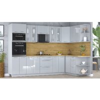 Готовая кухня Интерлиния Мила Пластик 1.68x3.0 PR (туманный глянец/туманный глянец/дуб бунратти) - Превью изображения №2 — Интернет-магазин ПроЗаказ