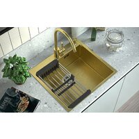 Кухонная мойка ARFEKA Eco AR 500*500 Golden PVD Nano - Превью изображения №6 — Интернет-магазин ПроЗаказ