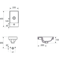 Умывальник Cersanit Moduo 40 UM-MOD40/1 - Превью изображения №3 — Интернет-магазин ПроЗаказ